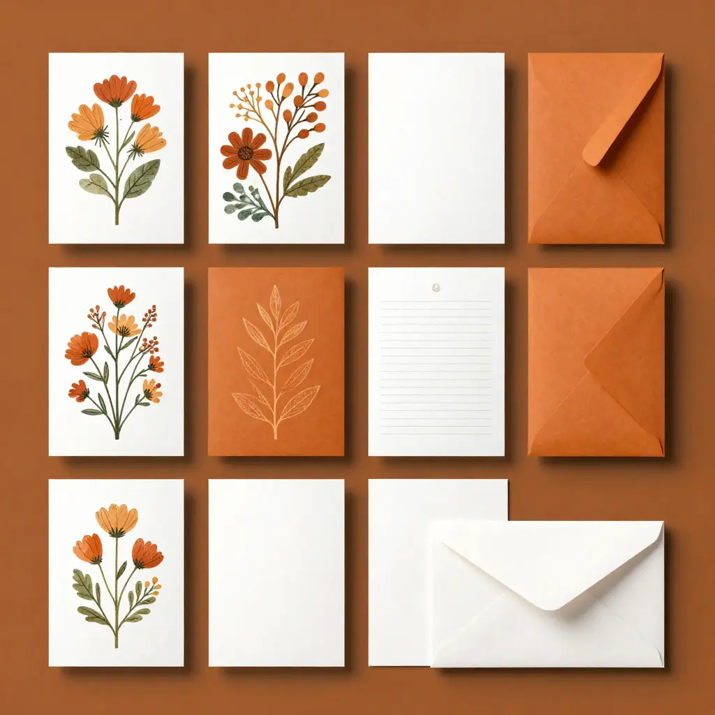 Collection of printed cards and stationery